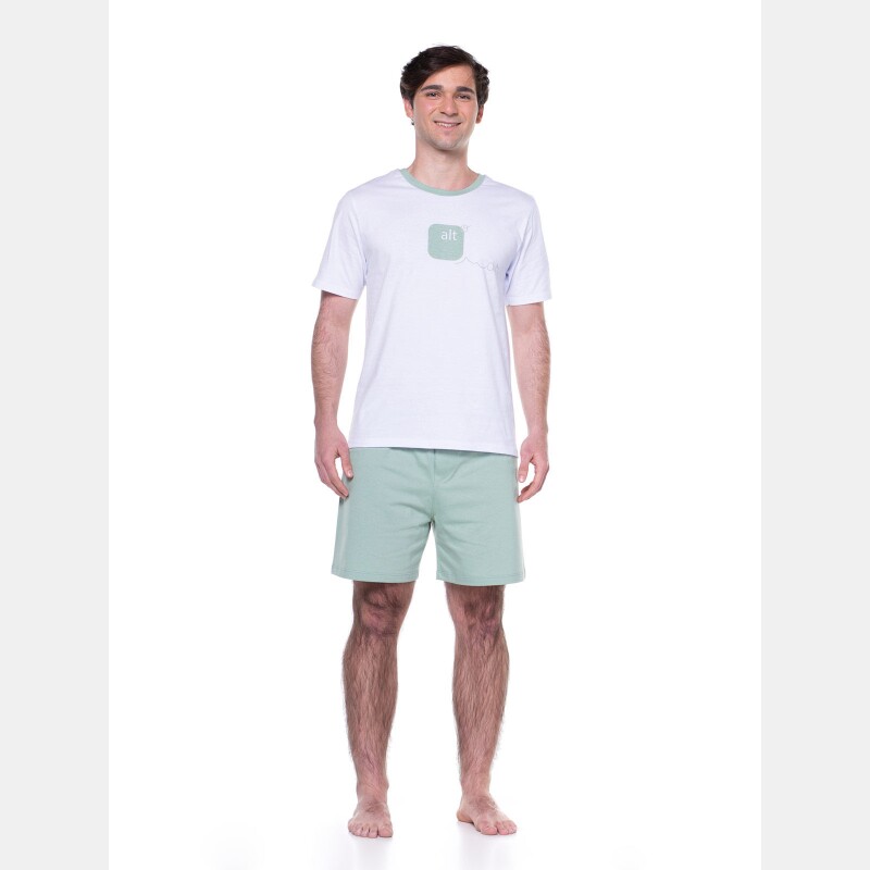 Pijama Masculino Adulto Manga Curta e Short