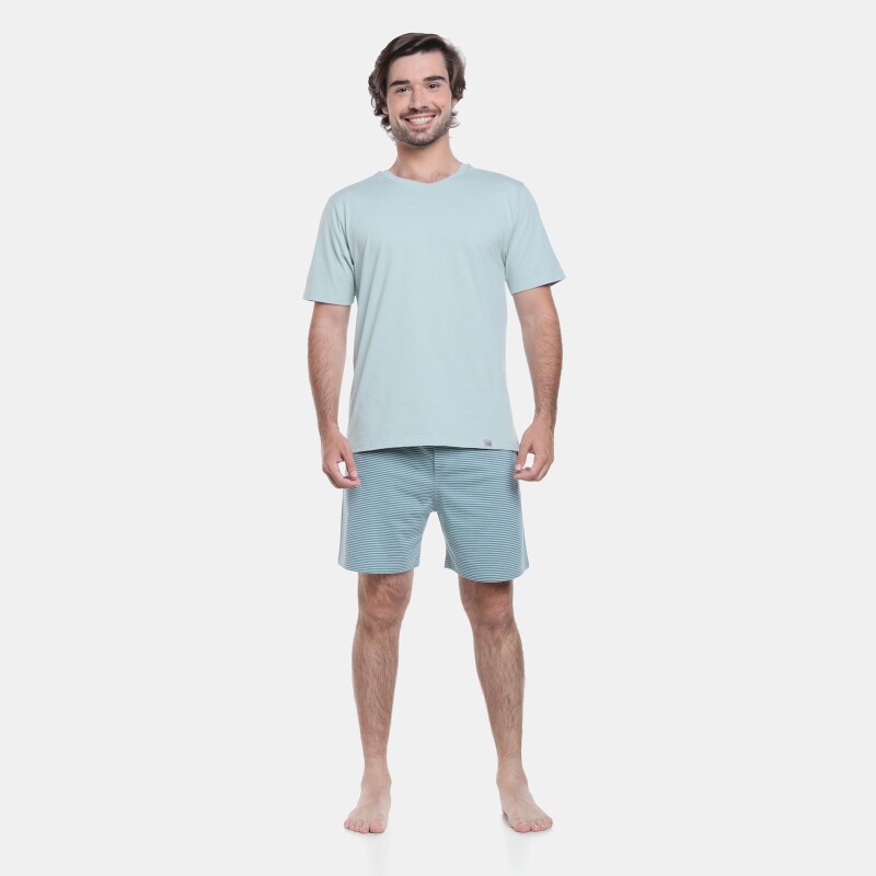 Pijama Masculino Adulto Manga Curta e Short