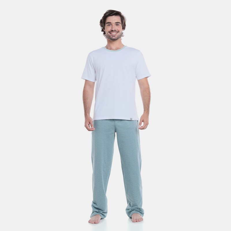 Pijama manga curta e calça