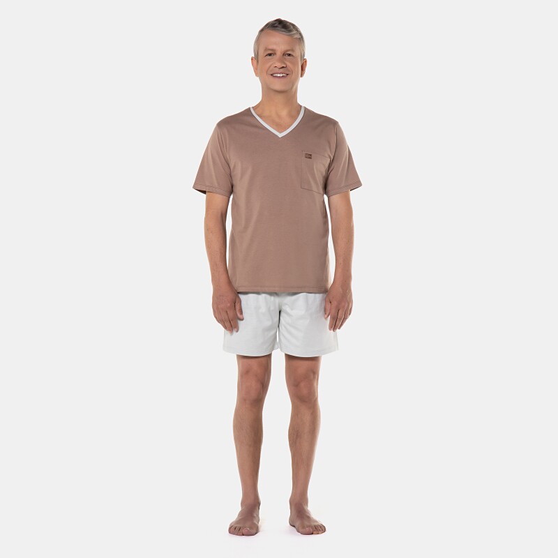 Pijama clássico manga curta e short