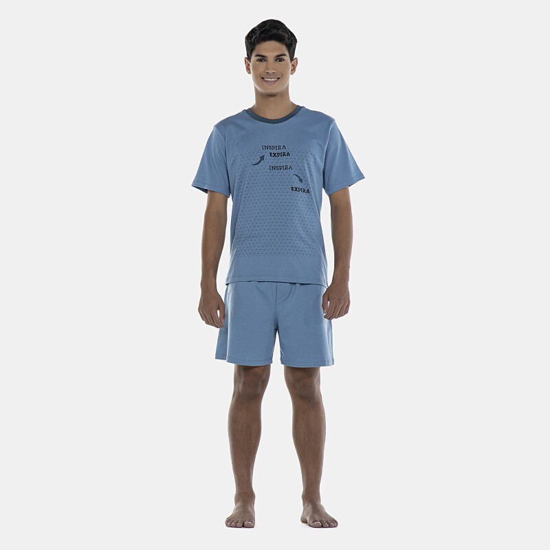 Pijama Masculino Adulto Manga Curta e Short