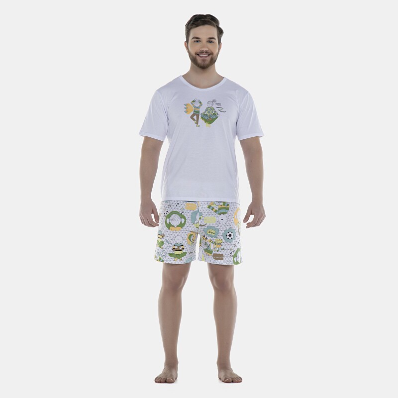 Pijama Masculino Adulto Manga Curta e Short