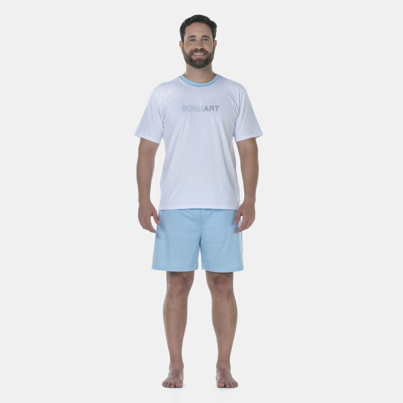 Pijama Masculino Adulto Manga Curta e Short