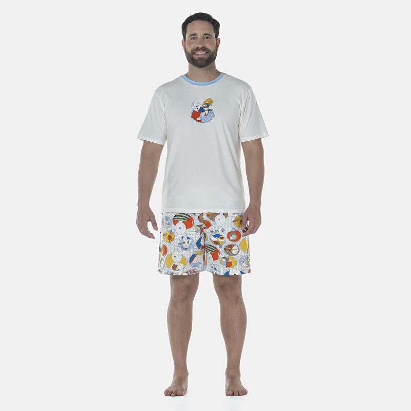 Pijama Masculino Adulto Manga Curta e Short