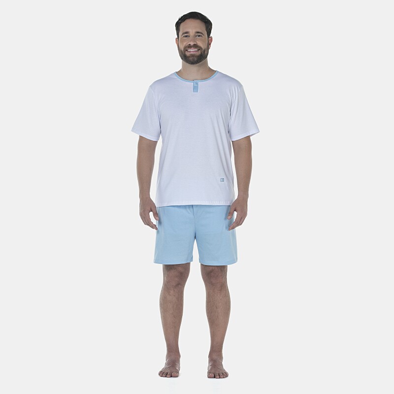 Pijama Masculino Adulto Manga Curta e Short