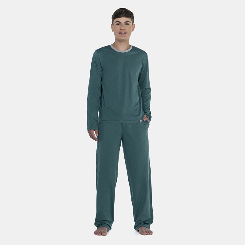 Pijama Masculino Adulto Manga Longa e Calça