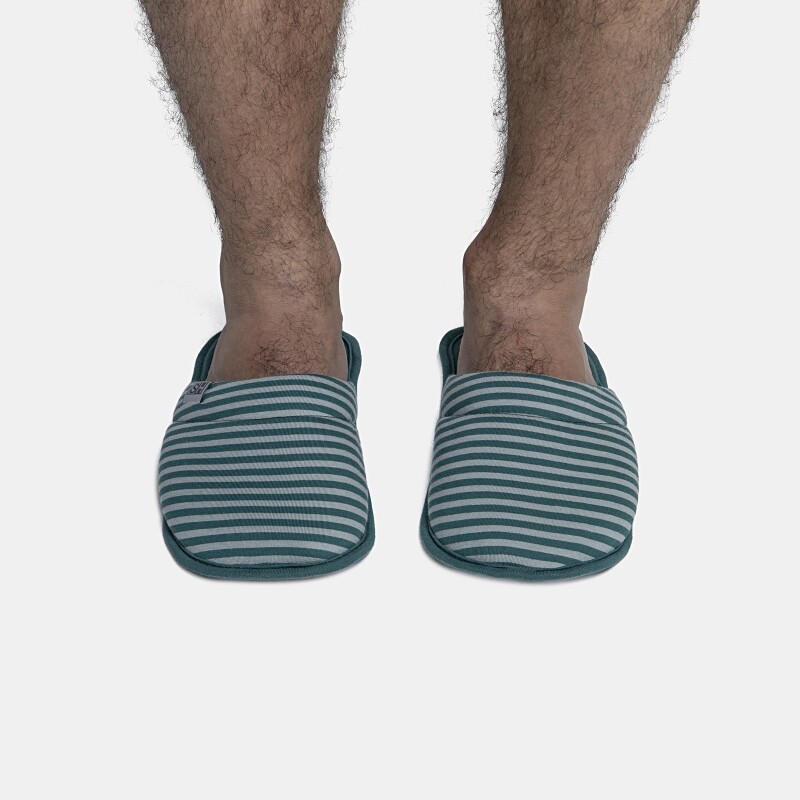 Pantufa Masculina Adulto Fechada Listrada