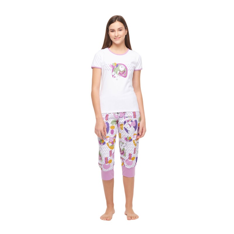 Loja Online Sonhart | Pijama Feminino baby-look manga curta e corsário