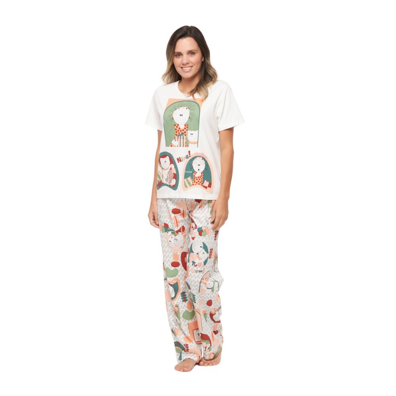 Conjunto Feminino Adulto Manga Curta e Calça