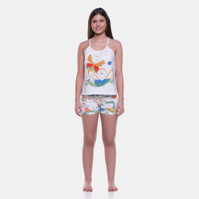 Pijama Feminino Adulto Alça e Short