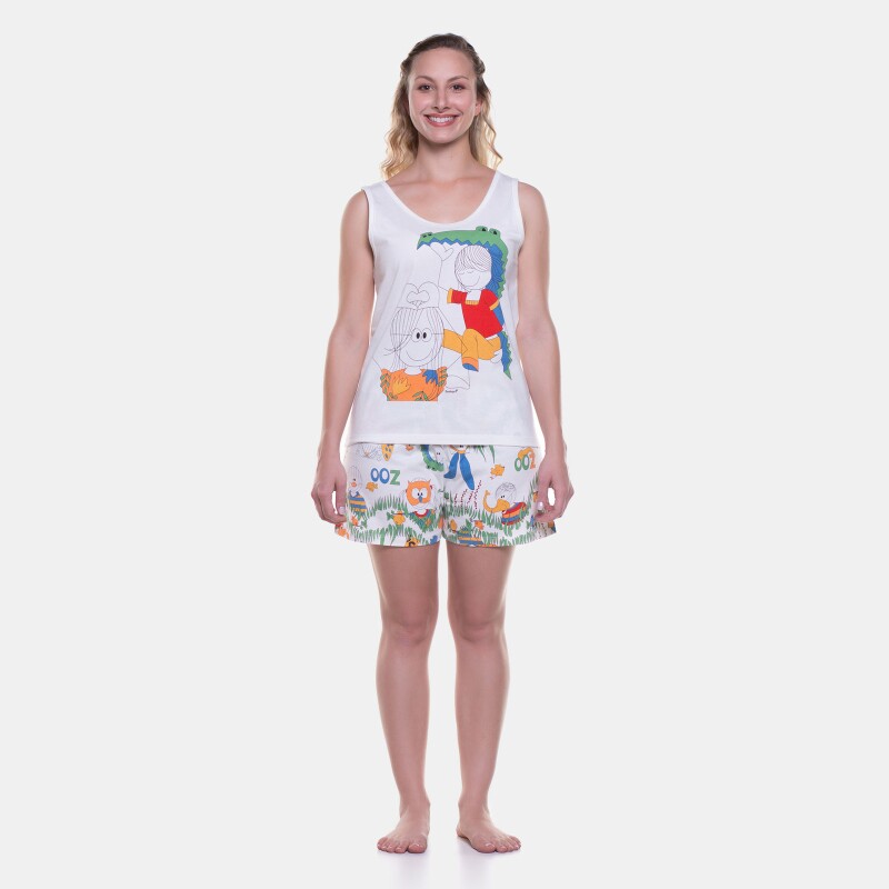Pijama Feminino Adulto Regata e Short