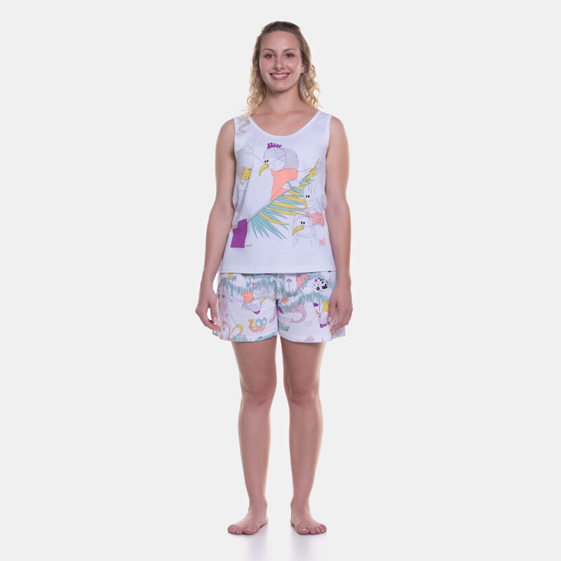 Pijama Feminino Adulto Regata e Short