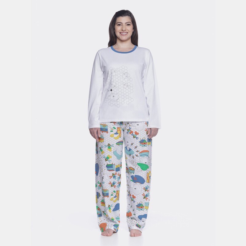 Pijama manga longa e calça   