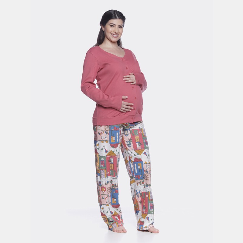 Homewear gestante manga longa e calça