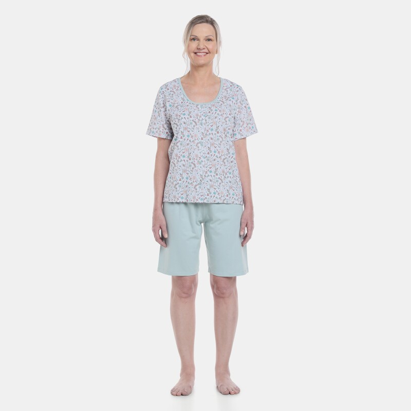 Pijama Feminino Curto Sonhart Blusa manga curta e bermuda Lisa