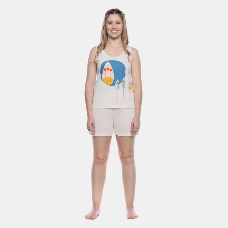 Pijama Feminino Adulto Regata e Short