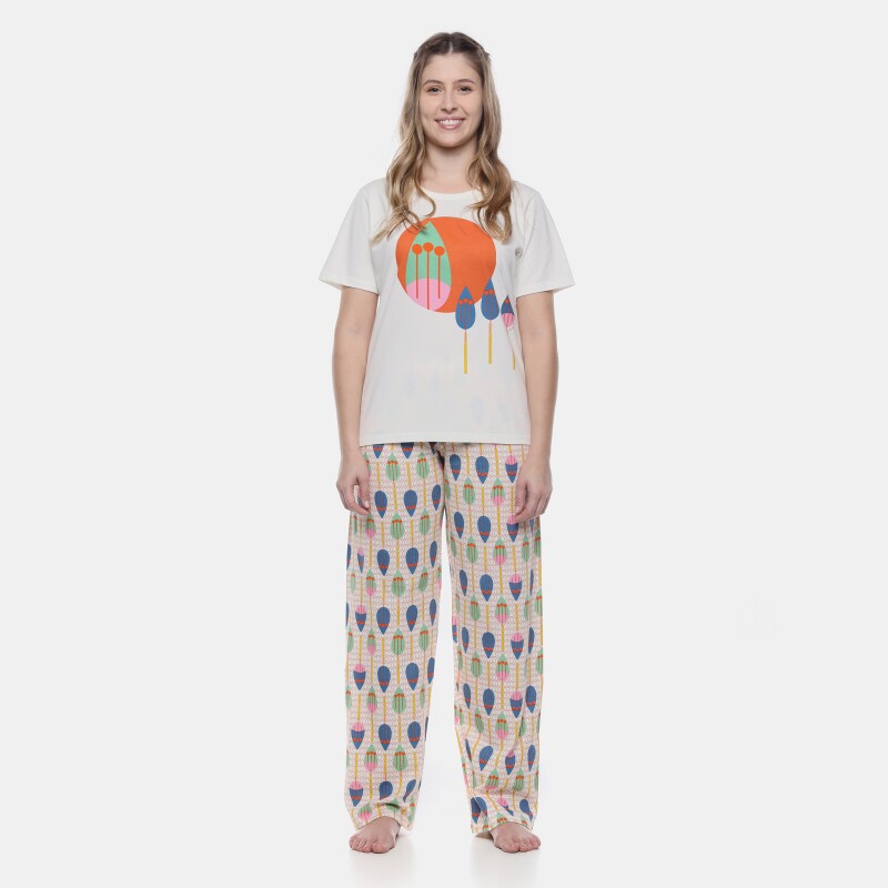 Pijama Manga Curta e Calça
