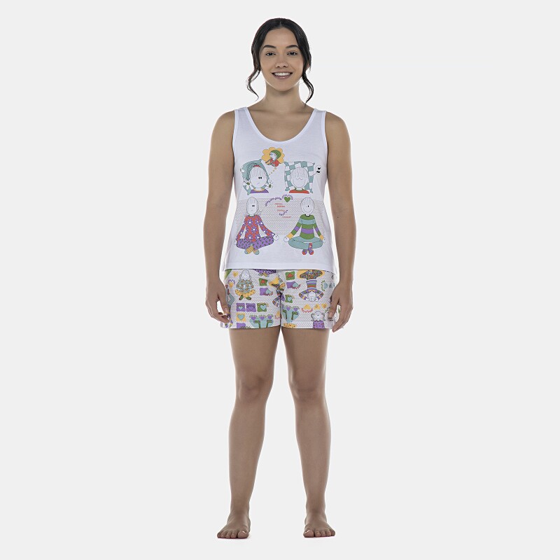 Pijama Feminino Adulto Regata e Short