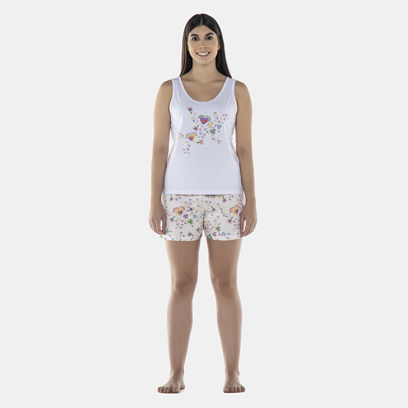 Pijama Feminino Adulto Regata e Short