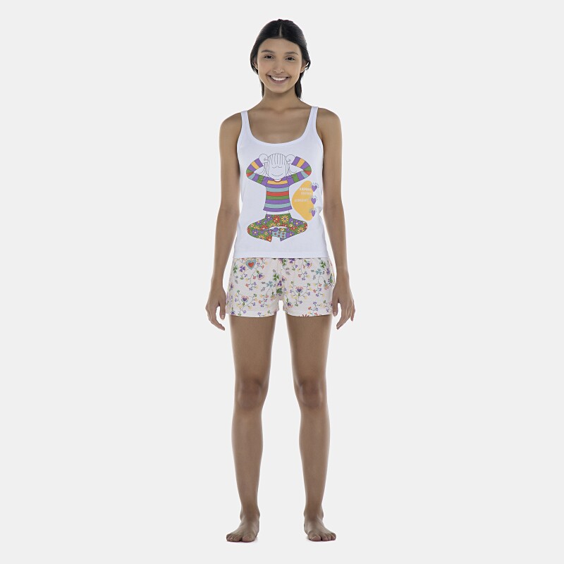 Pijama Feminino Adulto Regata e Short