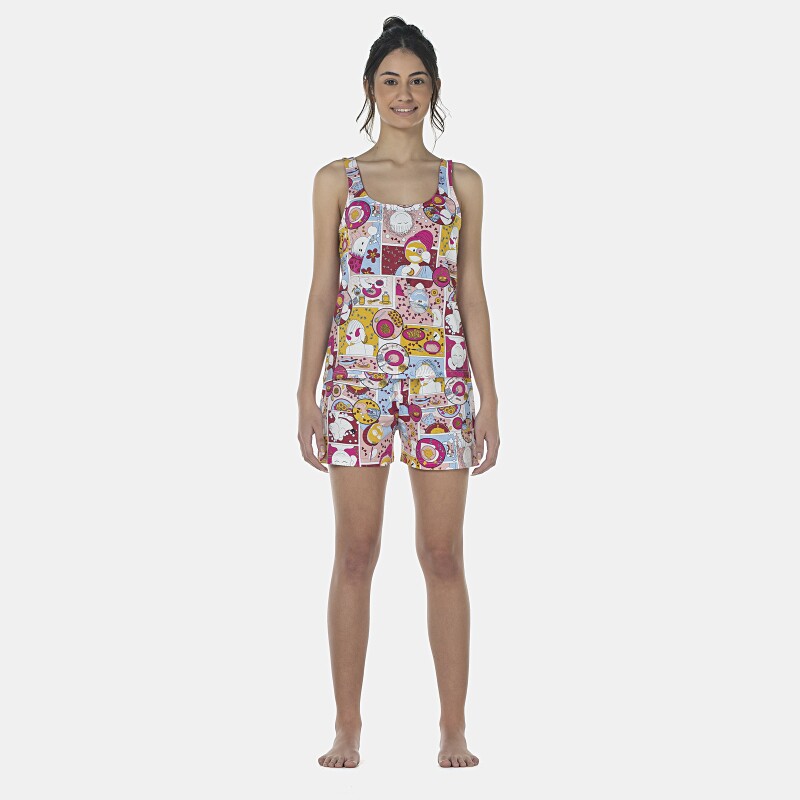 Pijama Feminino Adulto Regata e Short