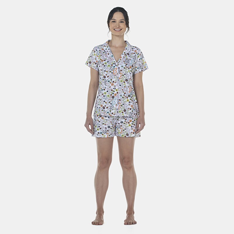 Pijama Feminino Adulto Manga Curta Aberto e Short