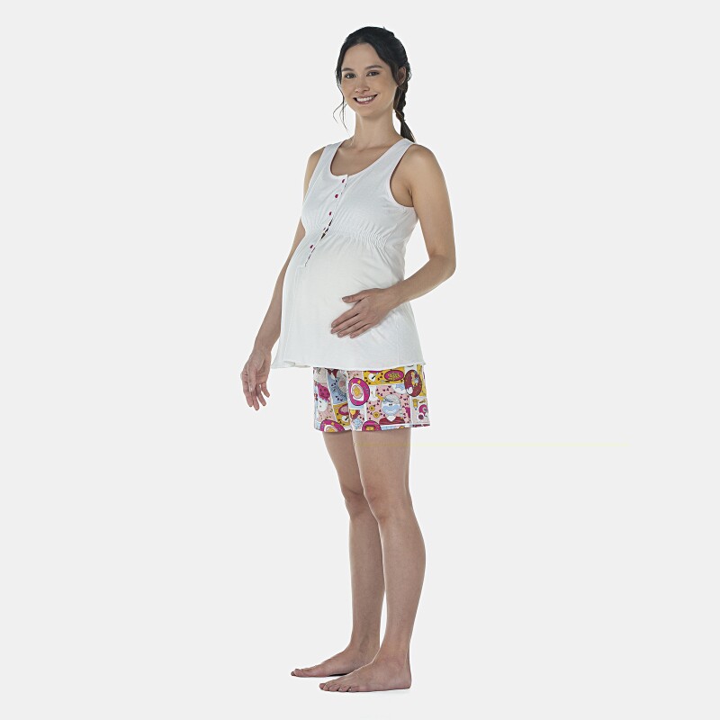 Pijama Feminino Gestante Regata e Short