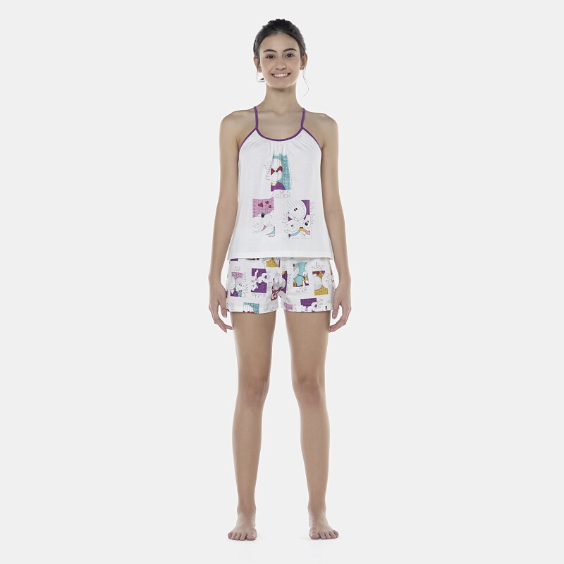 Pijama Feminino Adulto Alça e Short