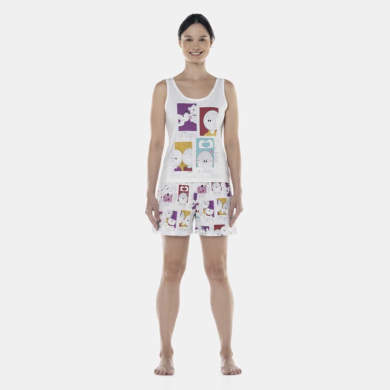 Pijama Feminino Adulto Regata e Short