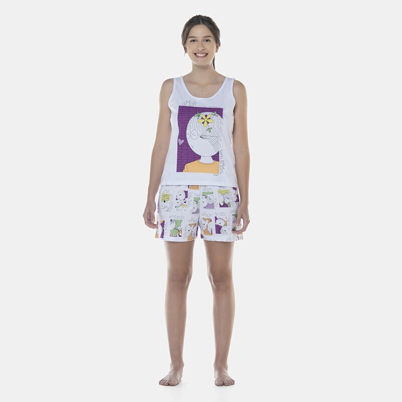 Pijama Feminino Adulto Regata e Short