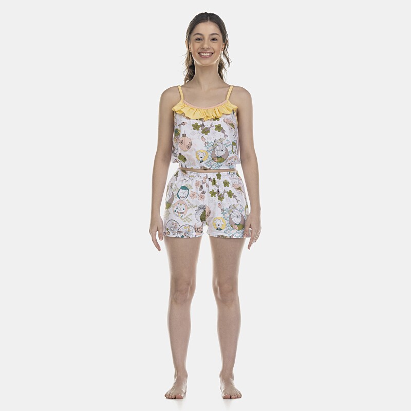 Pijama Feminino Adulto Alça e Short