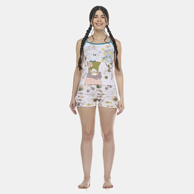 Pijama Feminino Adulto Alça e Short