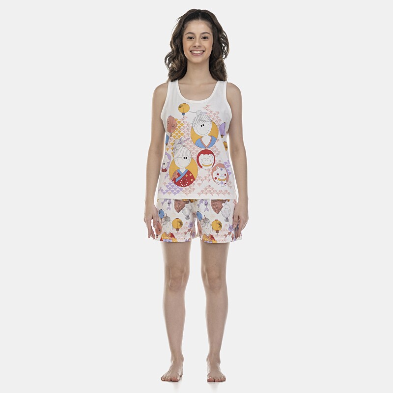Pijama Feminino Adulto Regata e Short