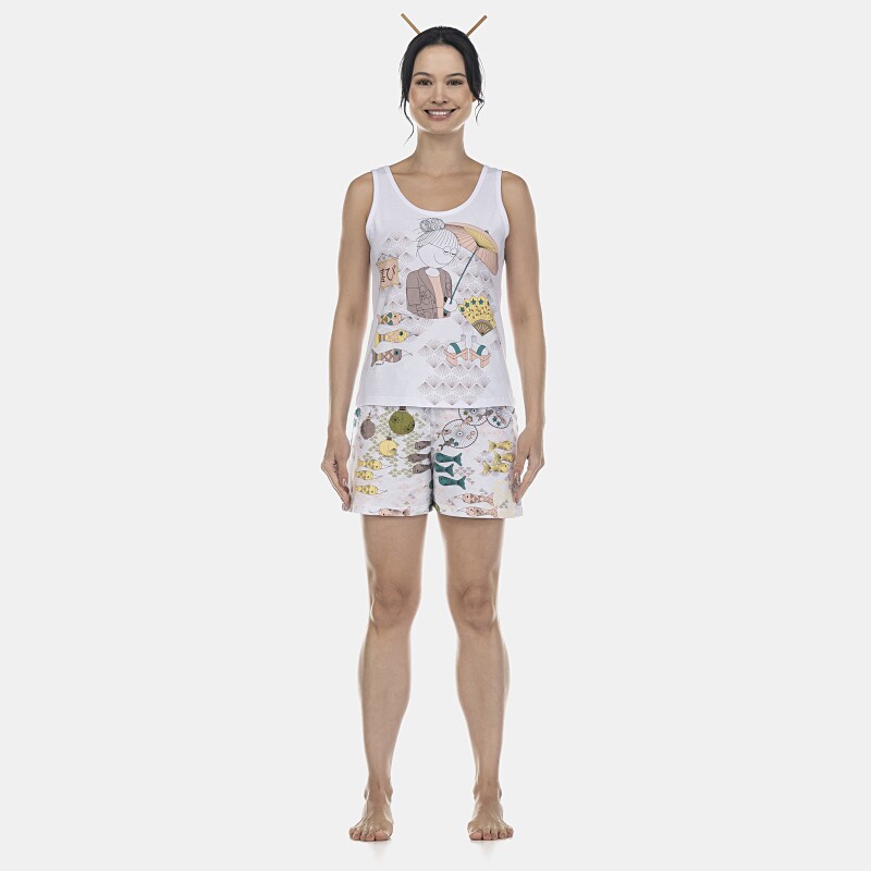 Pijama Feminino Adulto Regata e Short