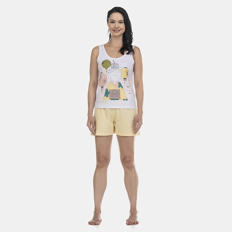 Pijama Feminino Adulto Regata e Short