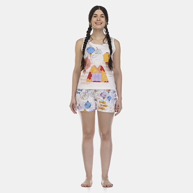 Pijama Feminino Adulto Regata e Short