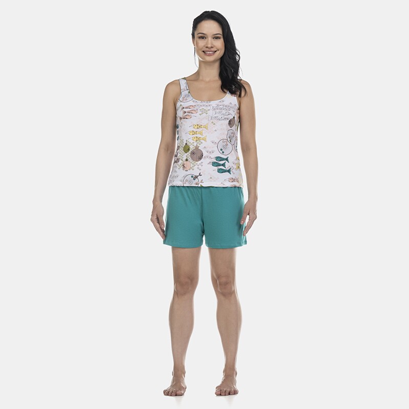 Pijama Feminino Adulto Regata e Short