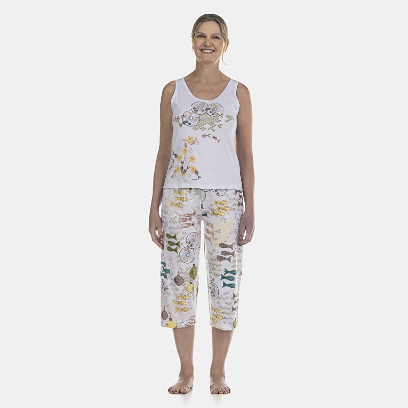 Pijama Feminino Adulto Regata e Corsário