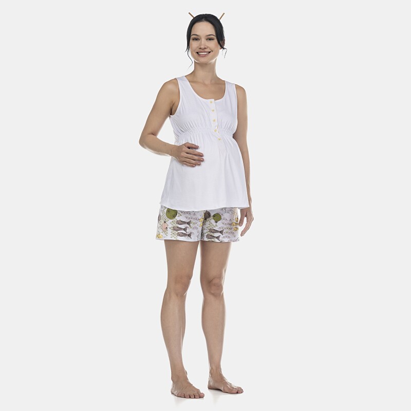 Pijama Feminino Gestante Regata e Short