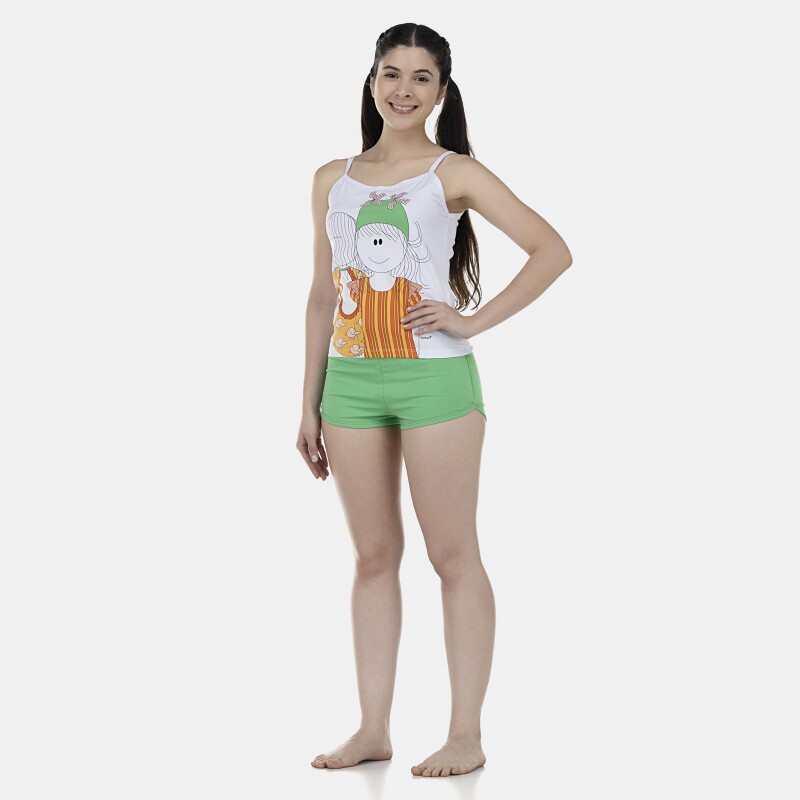 Pijama Feminino Adulto Alça e Short