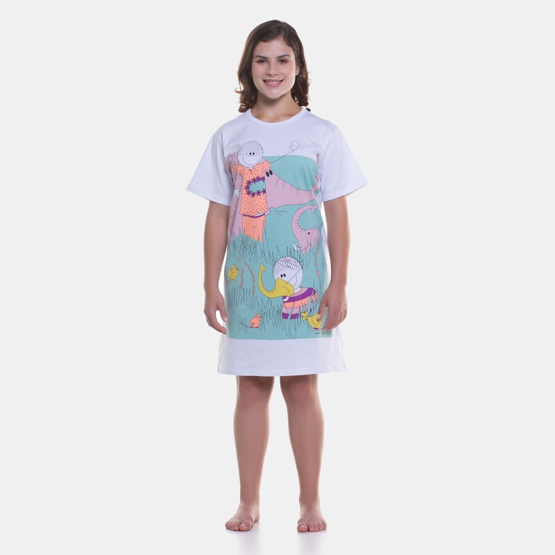 Camisão Feminino Adulto Manga Curta