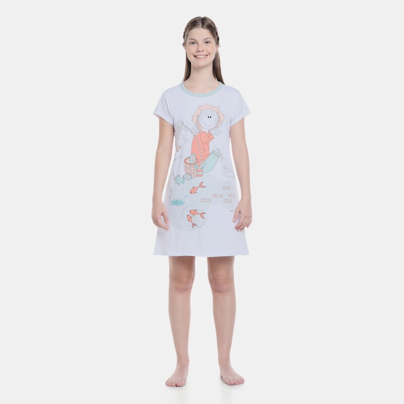 Camisão manga curta cinturado