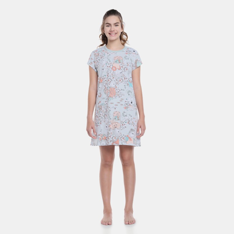 Camisão manga curta cinturado