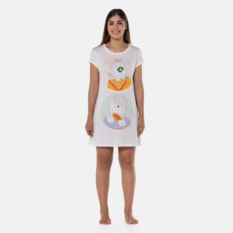 Camisão manga curta cinturado               