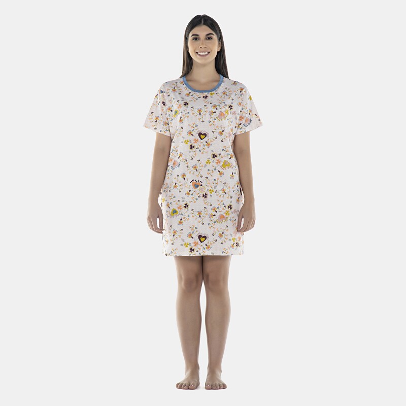 Camisão Feminino Adulto Manga Curta