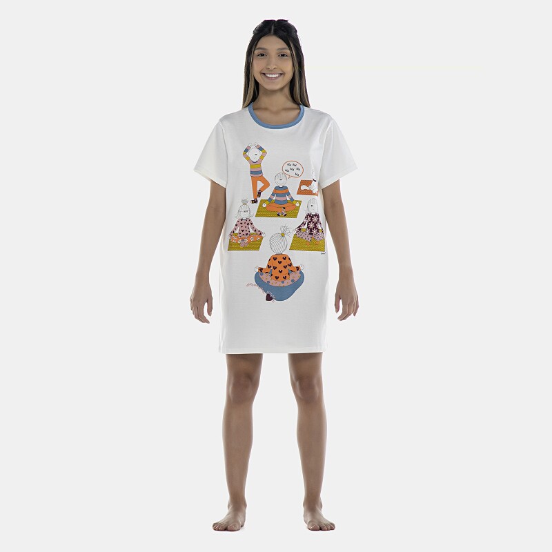 Camisão Feminino Adulto Manga Curta