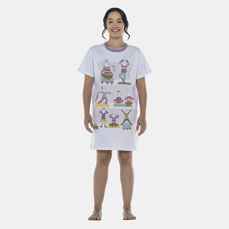 Camisão Feminino Adulto Manga Curta