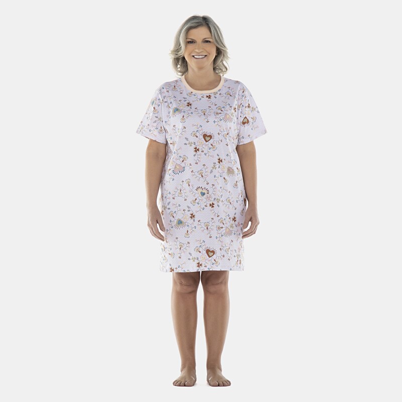 Camisão Feminino Adulto Manga Curta