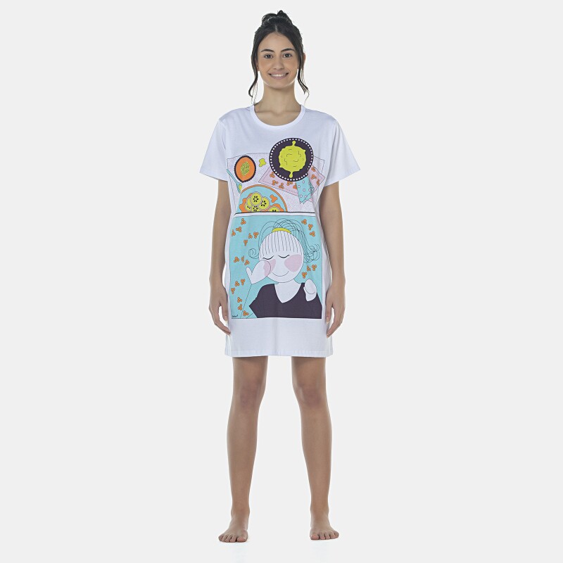 Camisão Feminino Adulto Manga Curta