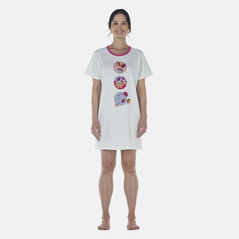 Camisão Feminino Adulto Manga Curta